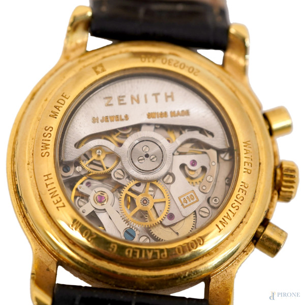 Orologio Zenith el Primero Chronograph Automatic con cassa placcata in oro, 44,0 mm con cinturino...