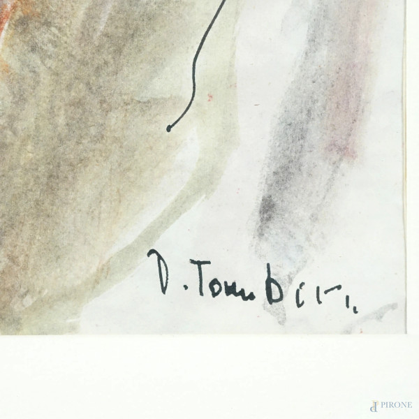 Orfeo Tamburi (Jesi, 1910 – Parigi, 1994), Ritratto, acquarello su carta, cm 27x21, entro cornice