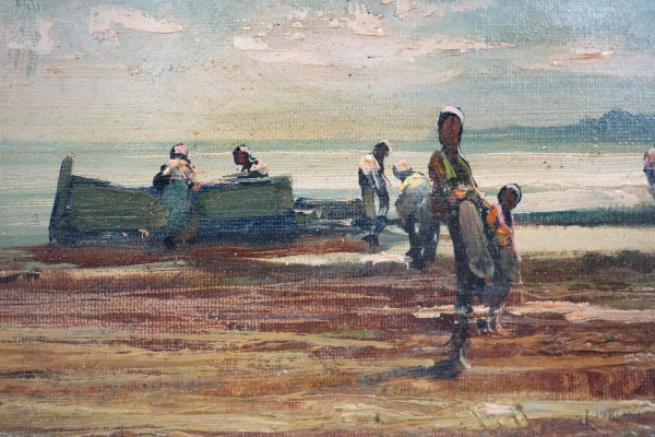 Bordighera, olio su tela, cm 43,5x63, firmato in basso a sinistra "C. Gheduzzi", entro cornice. (...