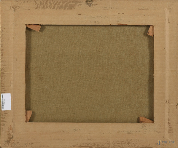 Cortile di Capri, ollio su tela, XX secolo, firmato in basso a destra G. Odierna, 41,5x51,5, entr...