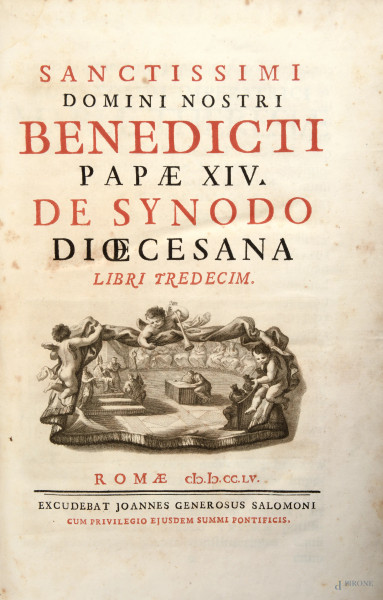 Sanctissimi Domini Nostri Benedicti Papae XIV De Synodo Diocesana Libri Tredecim, 1755, (gore, strappi, umidità)