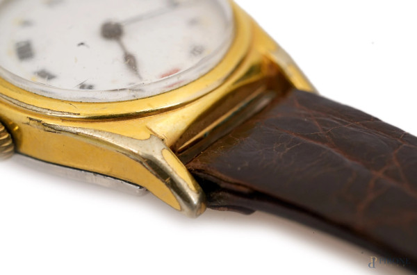 Orologio da donna, meccanica Rolex, con cassa placcata in oro, 26 mm, lunghezza cm 21,(difetti, m...