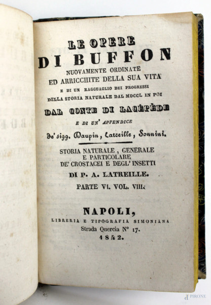 Opere di Buffon, volume del XIX secolo