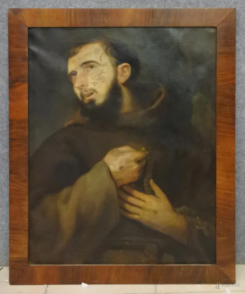 San Francesco, olio su tela,77x59 cm, entro cornice, XVIII sec.