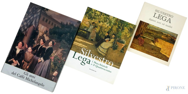 Lotto di tre libri: due volumi su Silvestro Lega; Gli anni del Caffè Michelangelo
