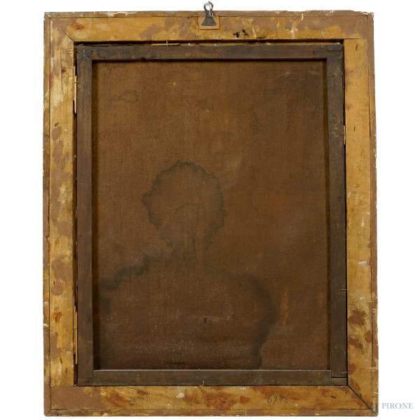 Natura morta con vaso di fiori, olio su tela, seconda metà del XVIII secolo, cm 93.5x74, entro co...