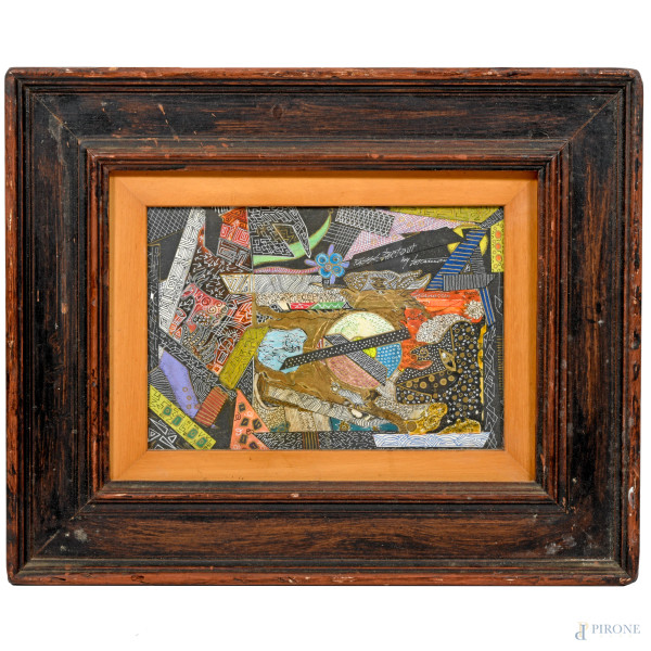 Giuseppe Vittorio Scapigliati, detto il "Toscanaccio" (1946) Senza Titolo, tecnica mista su cartoncino, cm 18x24 entro cornice