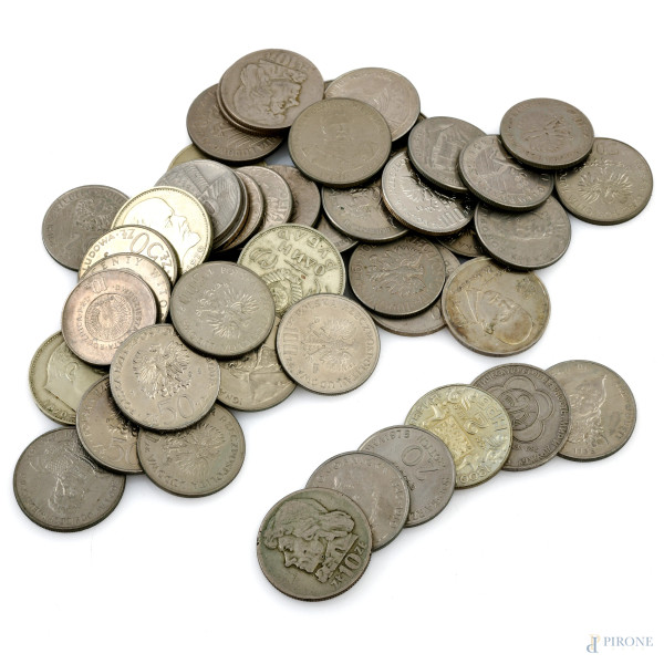 Lotto di monete polacche e russe, XX secolo, (segni di usura)