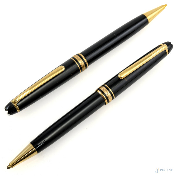 Lotto di un portamine e una penna a sfera Montblanc, (da revisionare)
