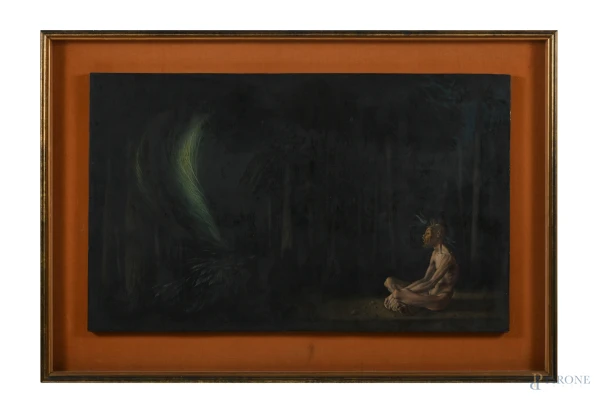 Riccardo Tommasi Ferroni (Pietrasanta 1934-Camaiore 2000), Nesso, olio su tela, cm 52x70, entro cornice