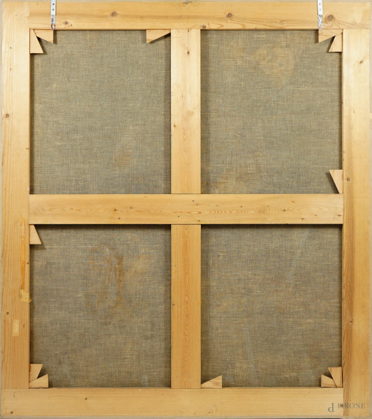 Pittore veneto del XVII secolo, L’Ultima Cena, olio su tela, cm 190x170, (difetti)