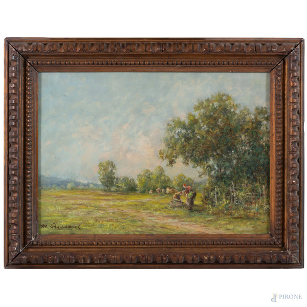 Lerici, XX secolo, olio su compensato, cm 33x45,5. firmato in basso a sinistra, entro cornice