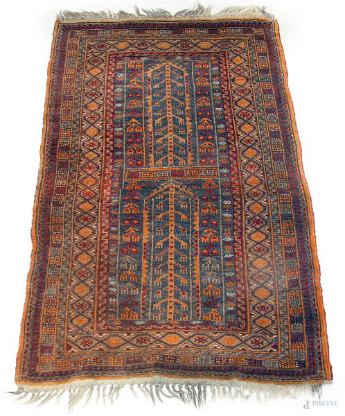 Antico tappeto persiano Afshar, cm 80x140.