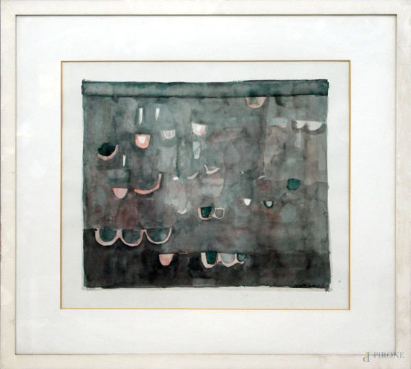 Angelo Moriconi - Senza titolo, acquarello su carta, cm 42,5x49, entro cornice