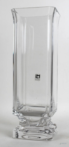 Vaso in cristallo, cm h 32,5, XX secolo