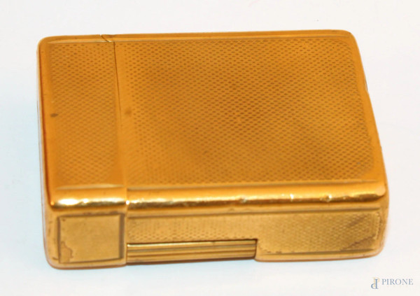 Accendino Dupont Paris, placcato in oro 3,5x4,5 cm