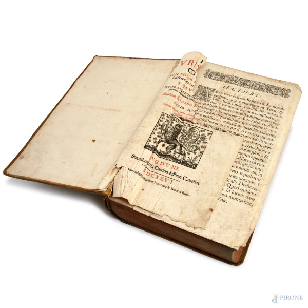 Staphan Daoyz , Index et summa omnium, quae continentur tam in textu, quam in glossa, 1627, (difetti, gore, strappi, mancanze)