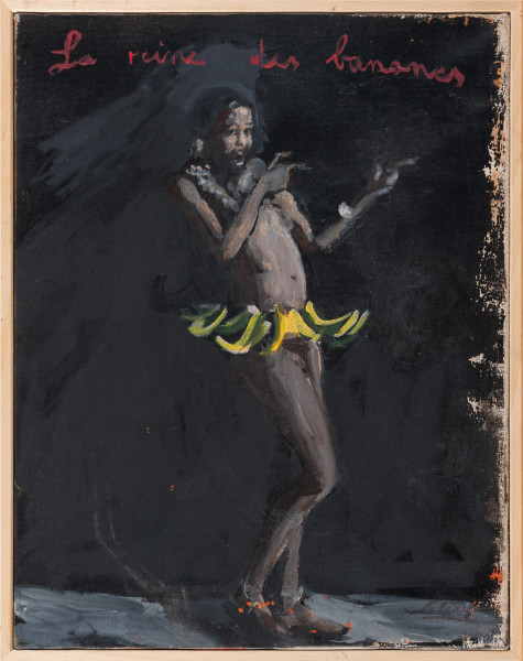 Danzatrice, XX Secolo, acrilico su tela, cm 45x35, entro cornice, (segni di usura, abrasioni, cadute di colore, difetti)