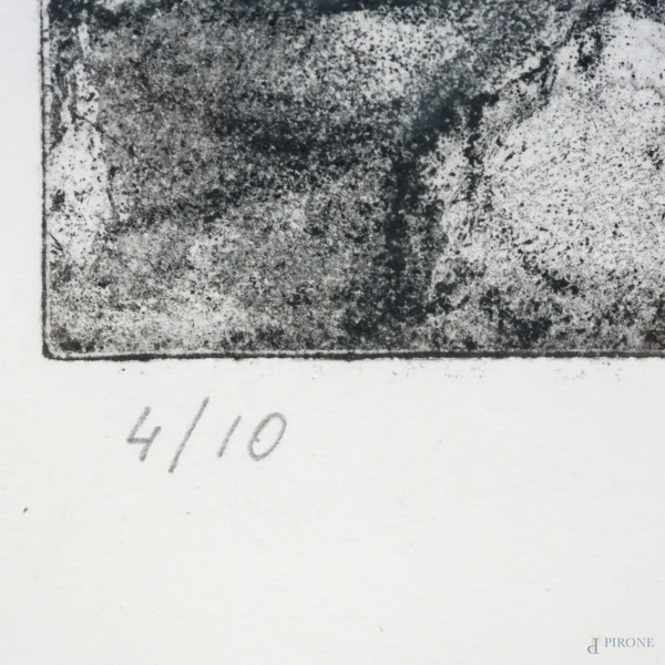 Senza titolo, litografia, firmata in basso a destra, esemplare n. 4/10, cm 52,5x42 circa, entro c...