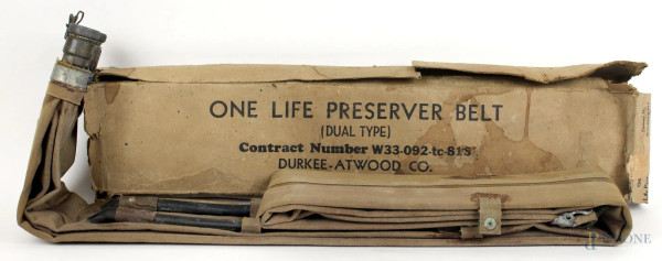 Salvagente militare americano, XX secolo, entro scatola originale