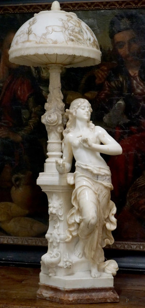 Umberto Stiaccini - Lampada scultura in marmo e alabastro