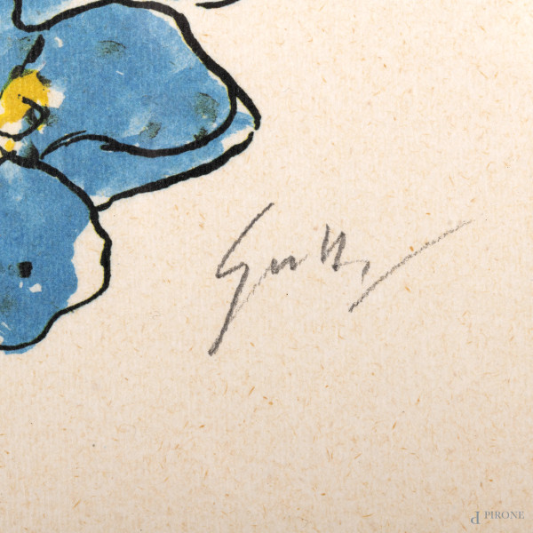 Lotto di 10 prove d'autore di Guttuso, cm 27x22, entro cornici