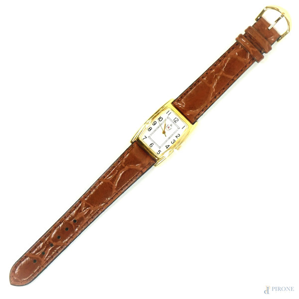 Lord Kenton, orologio da polso da donna con cinturino in cuoio, lunghezza cm 23,5, entro custodia, (segni del tempo, meccanismo da revisionare).