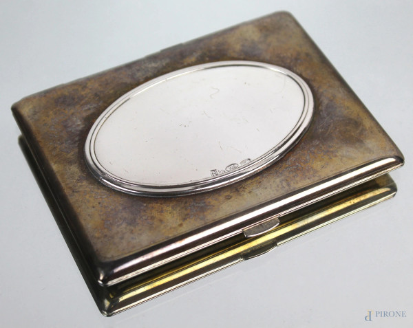 Portasigarette in argento, cm 11x8,5x0,5, gr. 95