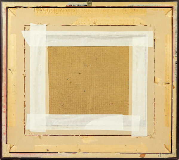 Paesaggio, olio su masonite, cm 24x30, firmato, entro cornice