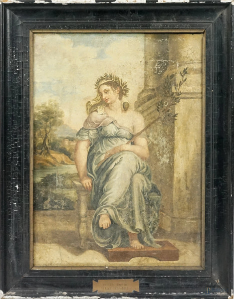 Scuola italiana del XVIII-XIX secolo, Allegoria della pace, olio su tela, cm 45x32, entro cornice