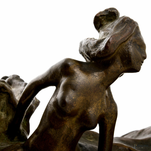 Bernard Hoetger (1874 – 1949), Ballerina di flamenco, scultura in bronzo, firmato al retro, cm 28...
