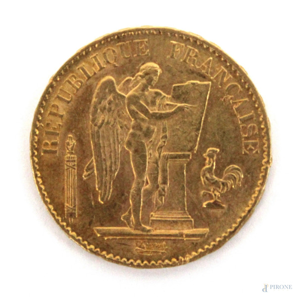 Marengo 20 Franchi in oro del Genio Francese, Terza Repubblica.