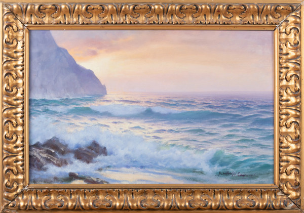 Capri, XX secolo, olio su tela, cm 59x95, firmato in basso a destra, entro cornice