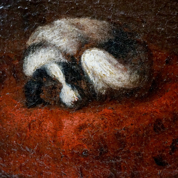 Cerchia di Pietro Longhi (Venezia, 1701 - 1785), La toeletta mattutina, olio su tela, cm 47x70