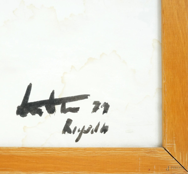 Senza titolo, tempera e china su cartoncino, firmato e datato in basso a destra [...] 1971 / [......