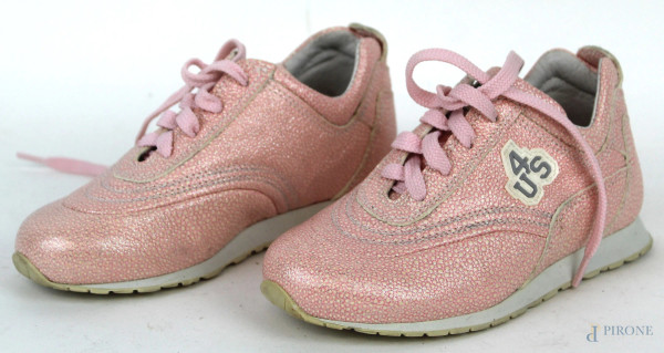 Cesare Paciotti, sneakers da bambina rosa, numero 25, (segni di utilizzo).