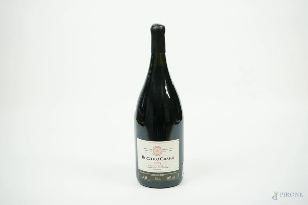 Roccolo Grassi, Valpolicella, bottiglia di vino rosso da 1,5 l, entro scatola originale.