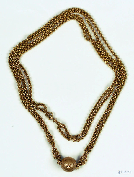 Collana sali e scendi in oro 18 kt, gr. 30,5.