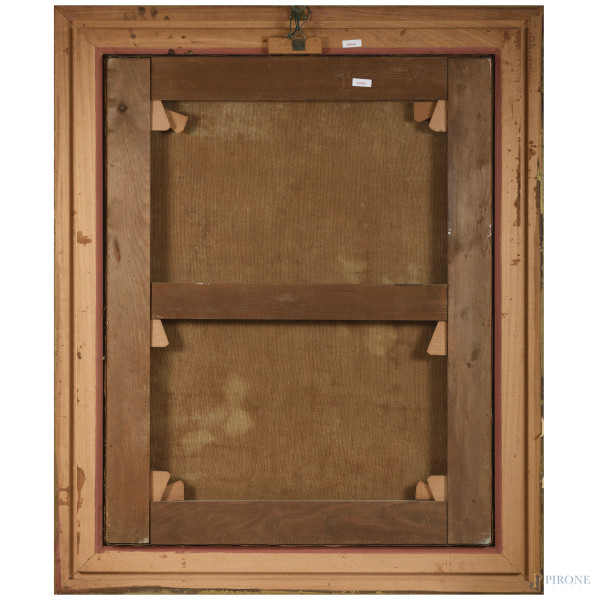 Scuola dell'Italia settentrionale del XVII secolo, Madonna con Bambino, olio su tela, cm 95,5x76,...