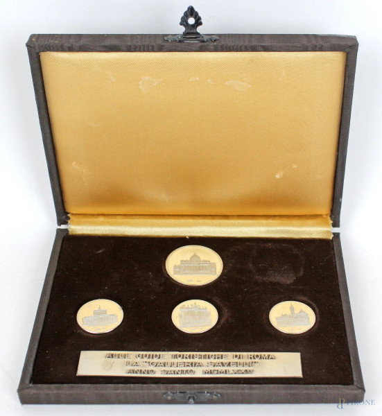 Lotto di quattro medaglie in argento 925, gr. 26