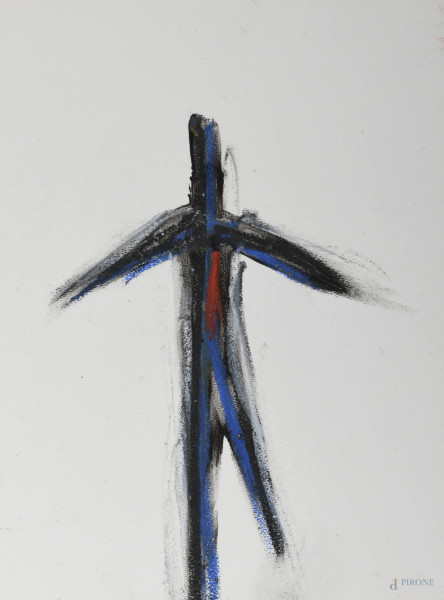 Claudio Andreoli (1962-), Senza Titolo, olio su cartoncino pressato, cm 19x14, firmato al retro