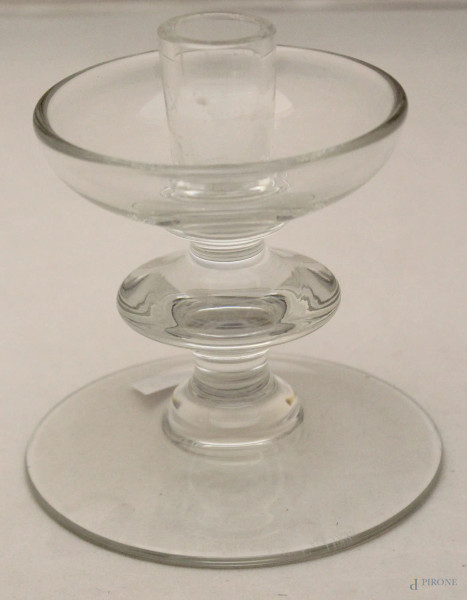 Portacandela in cristallo Baccarat, h. 12 cm.