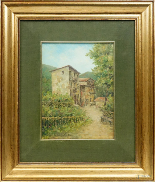 Calamaio con base in vetro e inserti in argento, cmx25x17, (difetti)