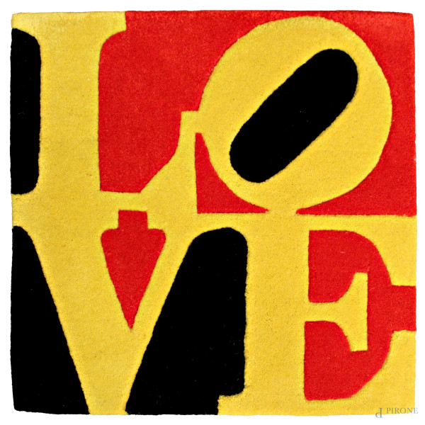 Robert Indiana - Love, serigrafia, lana su lattex, cm 60 x 60.