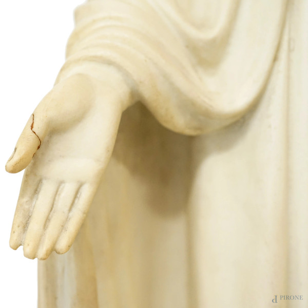 Immacolata Concezione, scultura in polvere di marmo, XX secolo, altezza cm 62,5, (difetti)