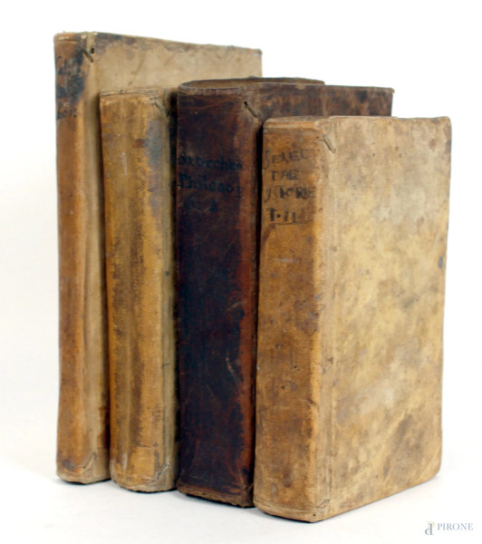 Lotto di quattro volumi del XVIII secolo