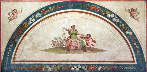 Allegoria della primavera, scena neoclassica, olio su tela, XVIII sec., cm 93 x 186.