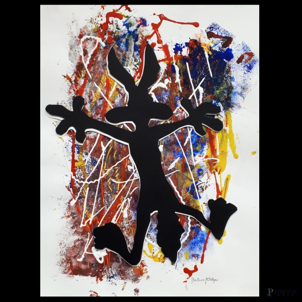 Beatrice Antalya (1989), “Wile-l’impronta del tonfo dopo il caos”, tecnica mista su cartone, cm 44x33, firmato, con certificazione di autenticità e archiviazione