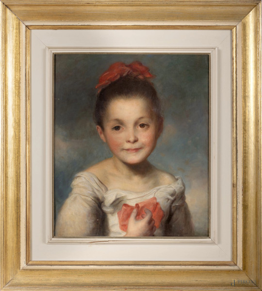 Ritratto di bambina, da Károly Brocky (1807–1855), olio su tela, cm 41,5X35, entro cornice