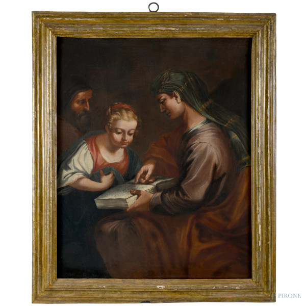 Sant'Anna, olio su tela, cm 87,5x72, entro cornice, XVIII-XIX secolo, (difetti)
